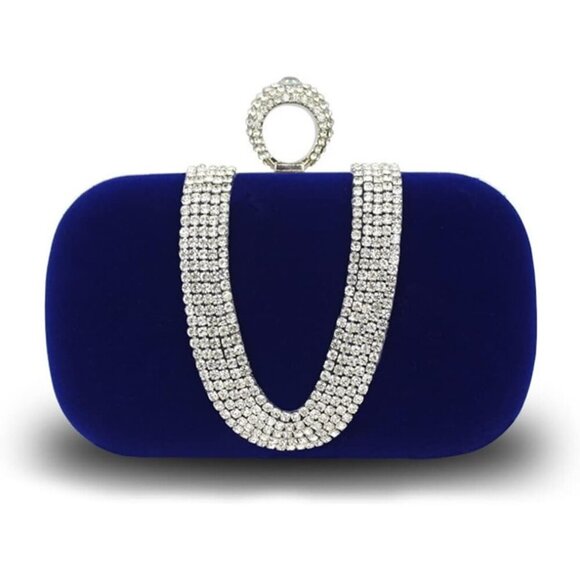 Handbags - ❤️Women Velvet Evening Bag Sparkly Rhinestone Clutch Charming Glittering Handbag